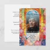 Faire-part Verre tendu avec funérailles de colombe (Devant / Derrière)