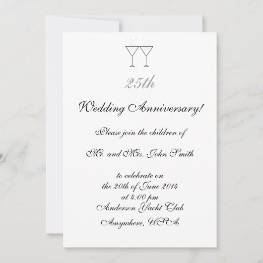 Faire-part "Verres à Champagne" (Devant)