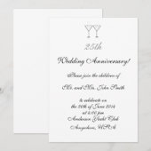 Faire-part "Verres à Champagne" (Devant / Derrière)