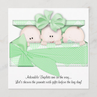 Faire-part vert d'invitation de baby shower de