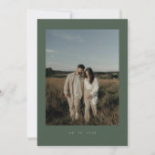 Faire-part vert foncé pour mariage formel classiqu (Dos)