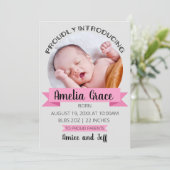 Faire-part Vertical Fièrement Introduire L'Annouement De Nais (Debout devant)