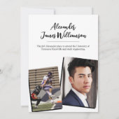 Faire-part Veste Jaune Simple Noire 3 Photo Graduation (Dos)