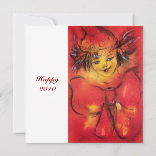 Faire-part VÊTEMENT AVEC BOUTON ROUGE, Blanc Jaune (Dos)