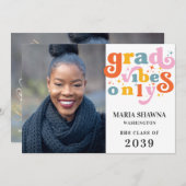 Faire-part Vibes Grad Seulement Graduation Party Classe De 20 (Devant / Derrière)