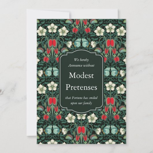 Faire-part Victorien Vénus Flytrap Créatif Personnalisé (Devant)