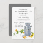 Faire-part Vieux Lait Peut Dîner Fête Anniversaire (Devant / Derrière)