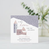 Faire-part Village de neige | Nouvelle maison pour les vacanc (Debout devant)