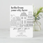 Faire-part Ville de destination moderne Moving (Debout devant)