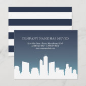 Faire-part Ville Skyline | Entreprise que nous avons déplacée (Devant / Derrière)