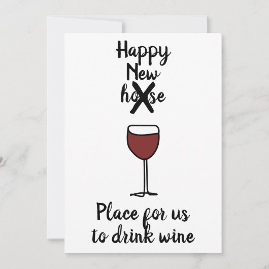 Faire-part Vin drôle pour nouvelle maison (Devant)