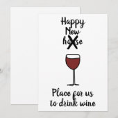 Faire-part Vin drôle pour nouvelle maison (Devant / Derrière)