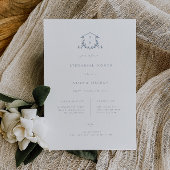 Faire-part Vins intemporels Dusty Blue Crest Dîner de répétit