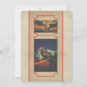 Faire-part vintage bleu et rouge de cirque (Dos)