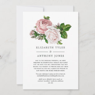 Faire-part Vintage Blush Floral Mariage Liste d'invités rédui