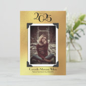 Faire-part vintage de diplôme de photo Gold (Debout devant)