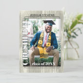 Faire-part vintage de Graduation Rustique (Debout devant)