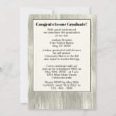 Faire-part vintage de Graduation Rustique (Dos)