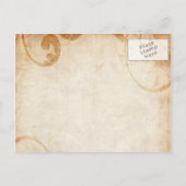 Faire-part vintage de mariage papillons bleus (Dos)