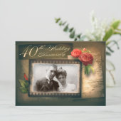 Faire-part vintage pour les 40 ans de mariage (Debout devant)