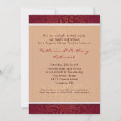 Faire-part vintage rouge damassé pour 40e annivers (Dos)