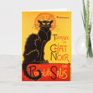 Faire-part Vintage Tournee de Conversation Noir Chat Noir