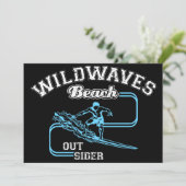 Faire-part Vintage Wild Waves Beach Surf extérieur (Debout devant)