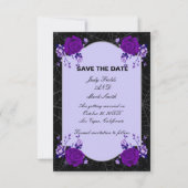 Faire-part Violet Rose Floral Spiderweb Mariage Enregistrer L (Devant)
