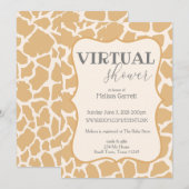 Faire-part Virtuel de Bain de Bébé Garçon Girafe B (Devant / Derrière)