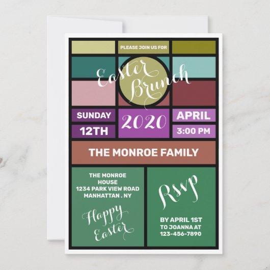 Faire-part Vitrail, Brunch de Pâques (Devant)