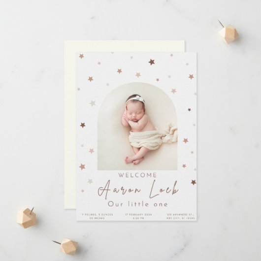 Faire-part Voici Notre Petit Miracle : [Nom Du Bébé] (Devant/Arrière en situation)