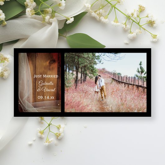 Faire-part Voile nuptiale et pays de bois de grange juste mar