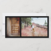 Faire-part Voile nuptiale et pays de bois de grange juste mar (Devant)