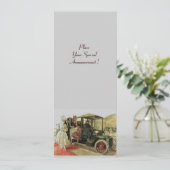 Faire-part VOITURE RETRO, AUTO RESTAURATION 2, gris rouge (Debout devant)