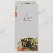 Faire-part VOITURE RETRO, AUTO RESTAURATION 2, gris rouge (Devant / Derrière)