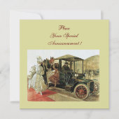 Faire-part VOITURE RETRO, AUTO RESTAURATION 2, jaune rouge (Devant)