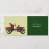 Faire-part VOITURE RÉTRO, RESTAURATION AUTO, vert (Devant)