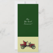 Faire-part VOITURE RETRO, RESTAURATION AUTOMATIQUE, vert (Dos)