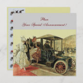 Faire-part VOITURES, AUTO RESTAURATION 2, gris rouge (Devant / Derrière)