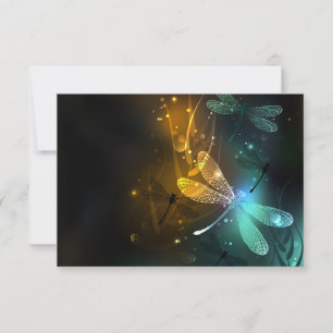 Faire-part Vol de libellule verte lumineuse