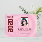 Faire-part Votre Arrière - plan rose photo (Debout devant)