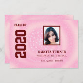 Faire-part Votre Arrière - plan rose photo (Devant / Derrière)