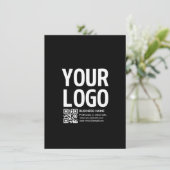 Faire-part Votre logo avec code QR et texte modifiables (Debout devant)