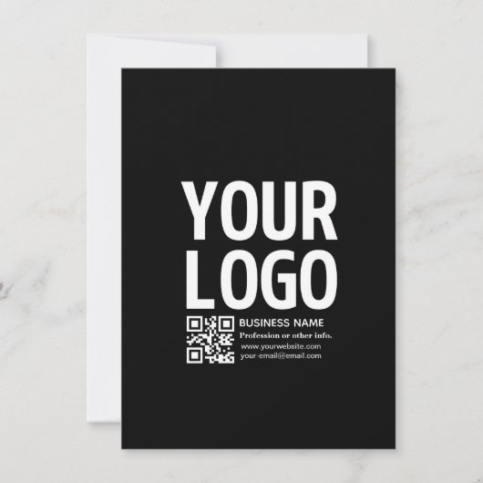 Faire-part Votre logo avec code QR et texte modifiables (Devant)