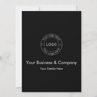 Faire-part Votre logo d'entreprise sur noir personnalisé