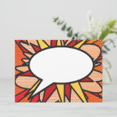 Faire-part Votre message Voix Bubble Amusant Retro Comique Li (Debout devant)