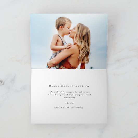 Faire-part voulu choisi aimé adopté Minimal Photo Adoption (Intérieur)