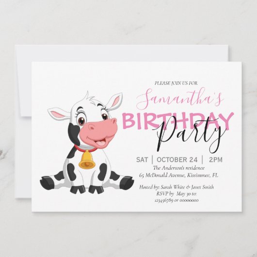 Faire-part Vous êtes invité à une fête d'anniversaire de la " (Devant)