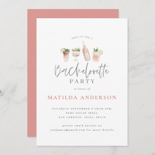 Faire-part Voyage de fin de semaine de bachelorette boissons 