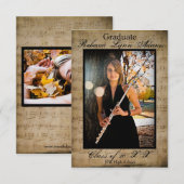 Faire-part w/Photos 3x5 d'obtention du diplôme de (Devant / Derrière)